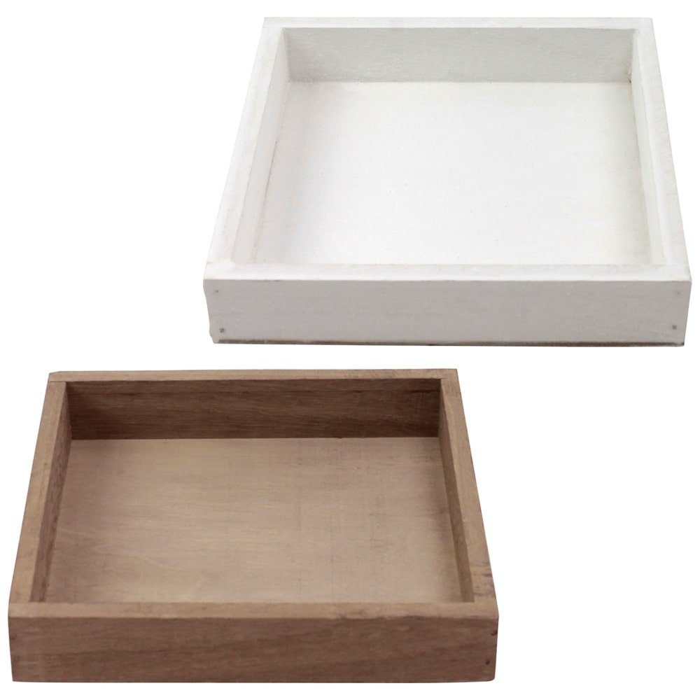 matches21 HOME & HOBBY Dekotablett Tablett Dekotablett quadratisch braun 20x20x3 cm (1 St)