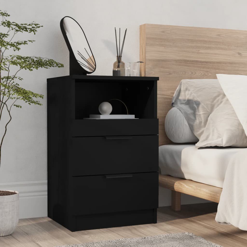 furnicato Nachttisch Schwarz Holzwerkstoff (1-St) günstig online kaufen