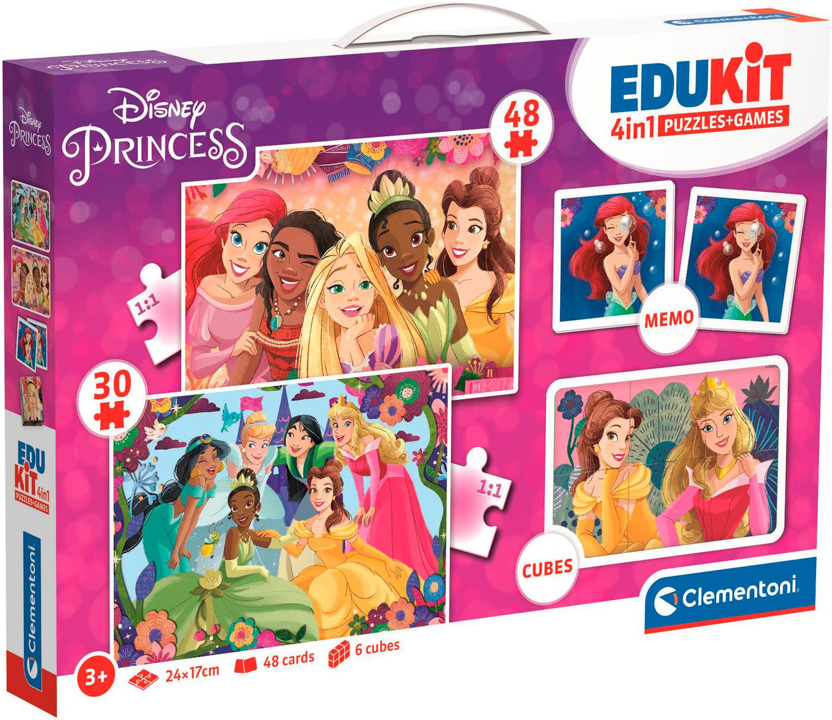 Clementoni® Puzzle Edukit, 4n1, Disney Princess, günstig online kaufen