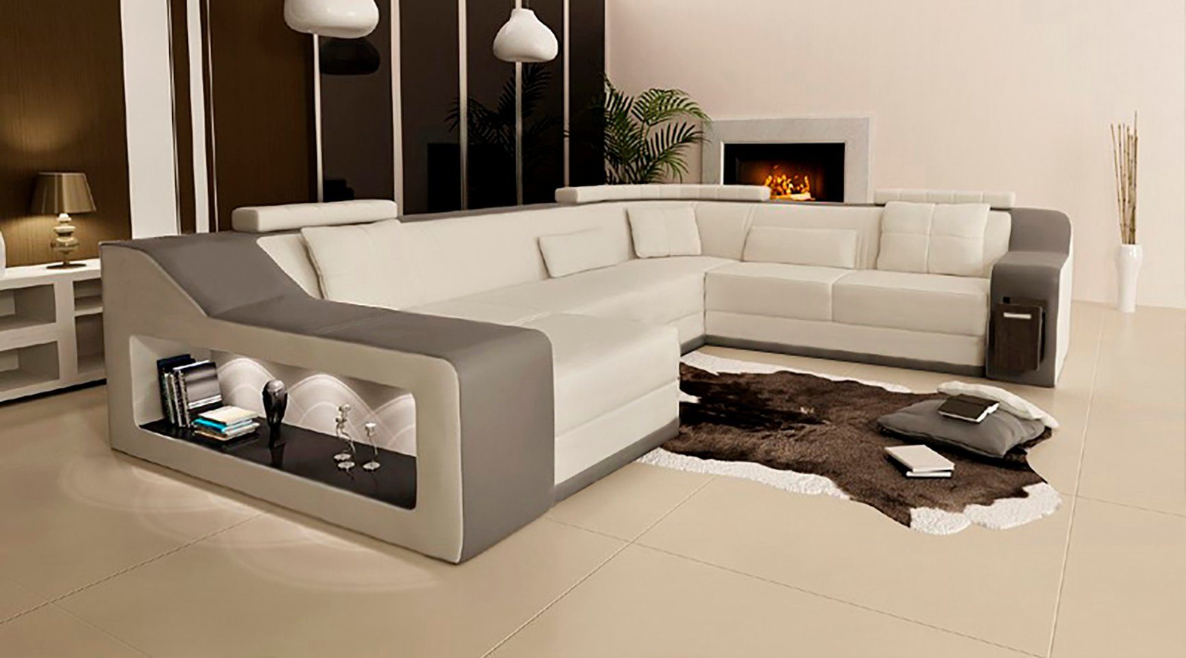 Design Couch JVmoebel Ecksofa, Modern Sofa Ledersofa Eck Ecksofa Wohnlandschaft
