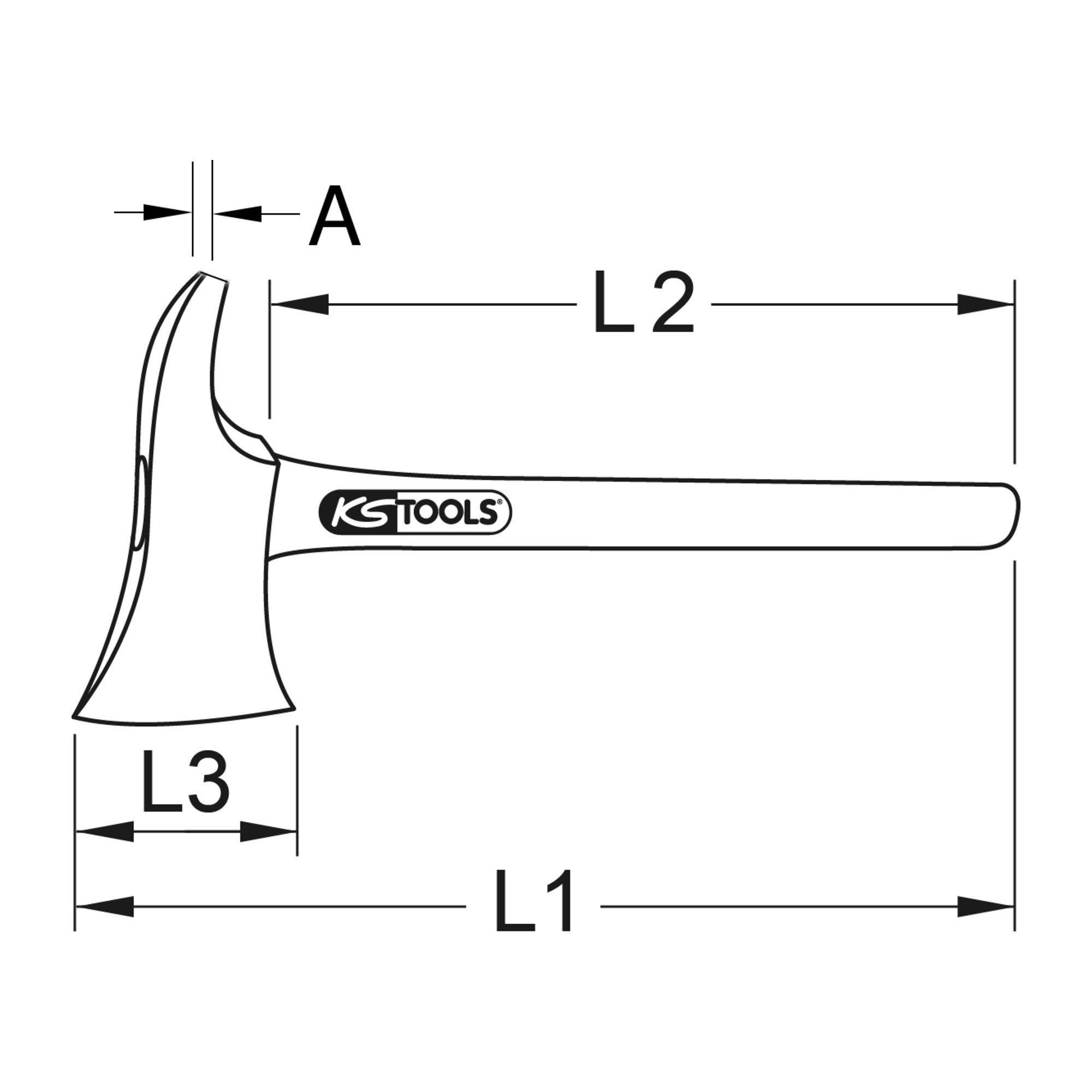 KS Tools Beil KS Tools BERYLLIUMplus Feuerwehrbeil mit Fiberglasstiel, 400 mm