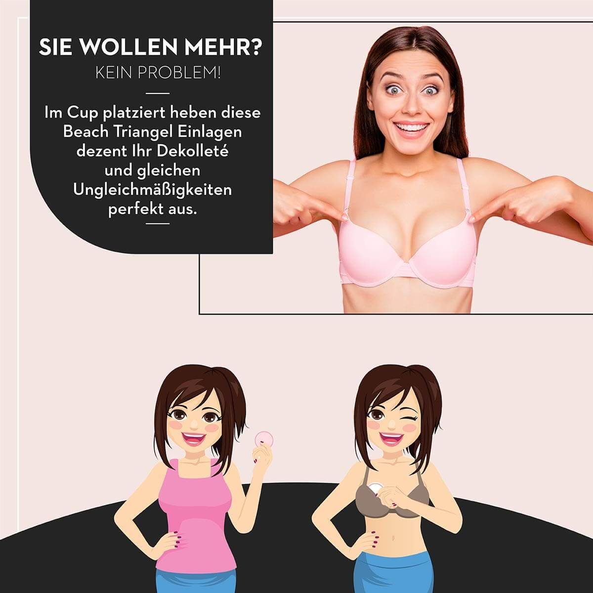 Miss Perfect BH-Einlagen W2G-200425262, Triangle Push-up Schaum BH Einlage mit Wasser-Ölmischung