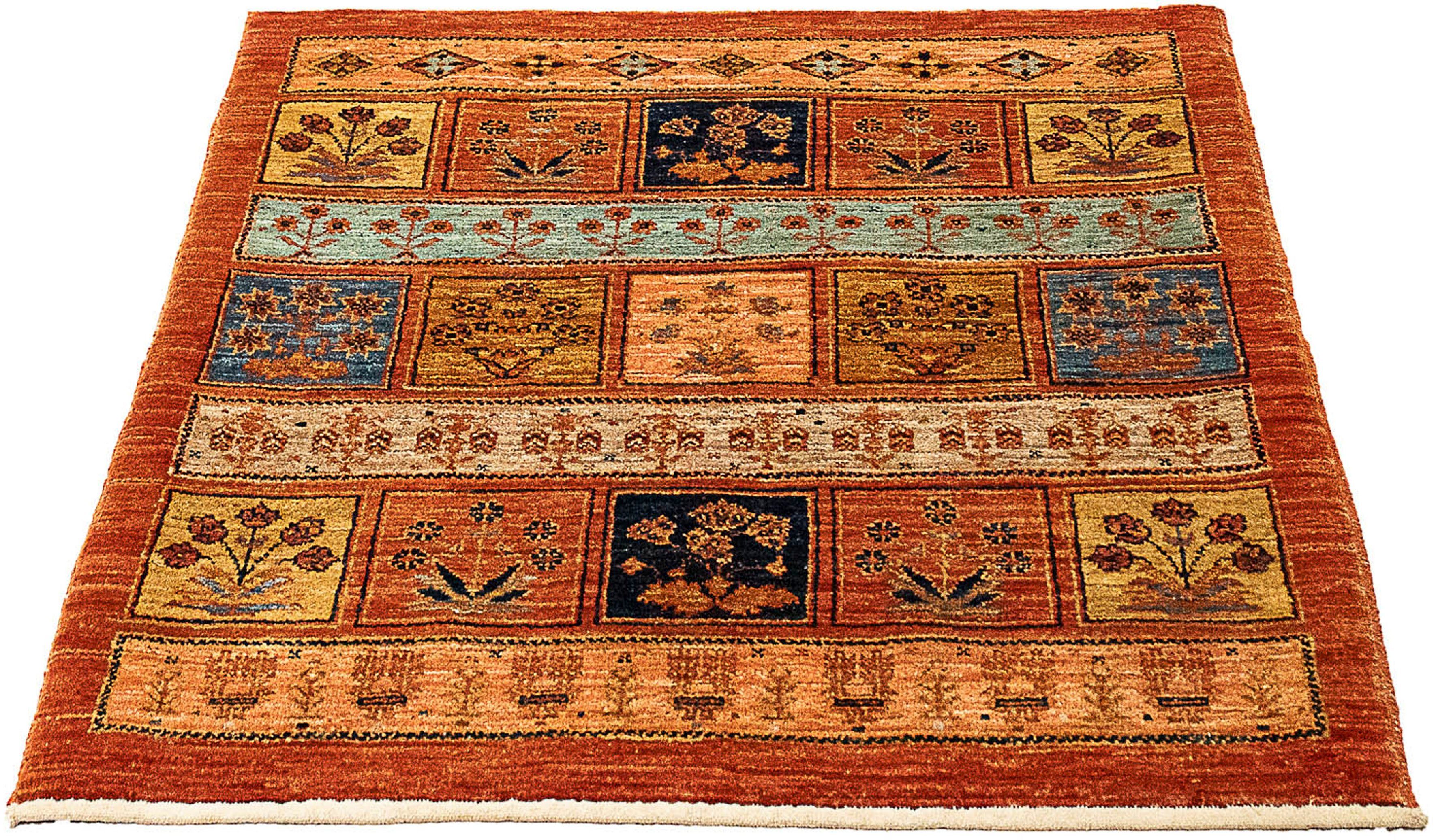 Orientteppich Pakistan - 93 x 85 cm - rost, morgenland, rechteckig, Höhe: 6 mm, Wohnzimmer, Handgeknüpft, Einzelstück mit Zertifikat