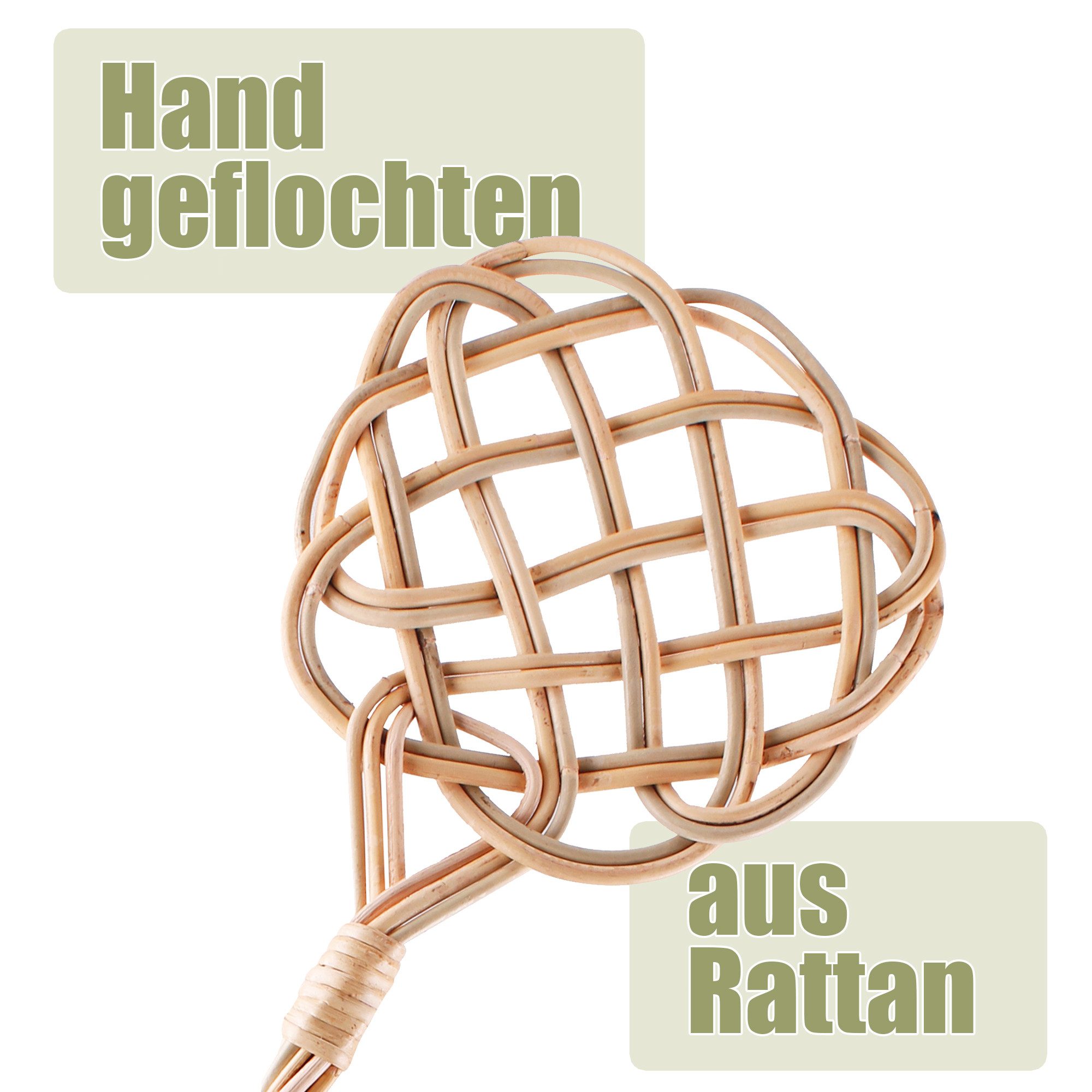 BigDean Teppichkehrer Teppichklopfer handgefertigt aus Rattan – stabil & robust, ., (Packung, 1-tlg., Tepischklopfer), Stabil, Robust, Vielseitig Einsetzbar, Ko – Bild 3 von 5