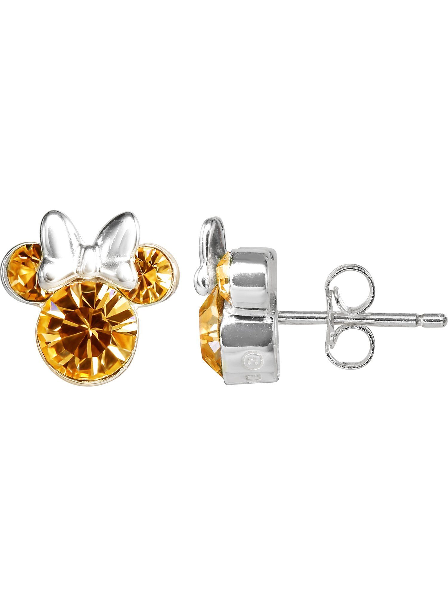DISNEY Silber Damen-Ohrstecker Jewelry Kristall 1 Disney Ohrstecker 925er Paar orange