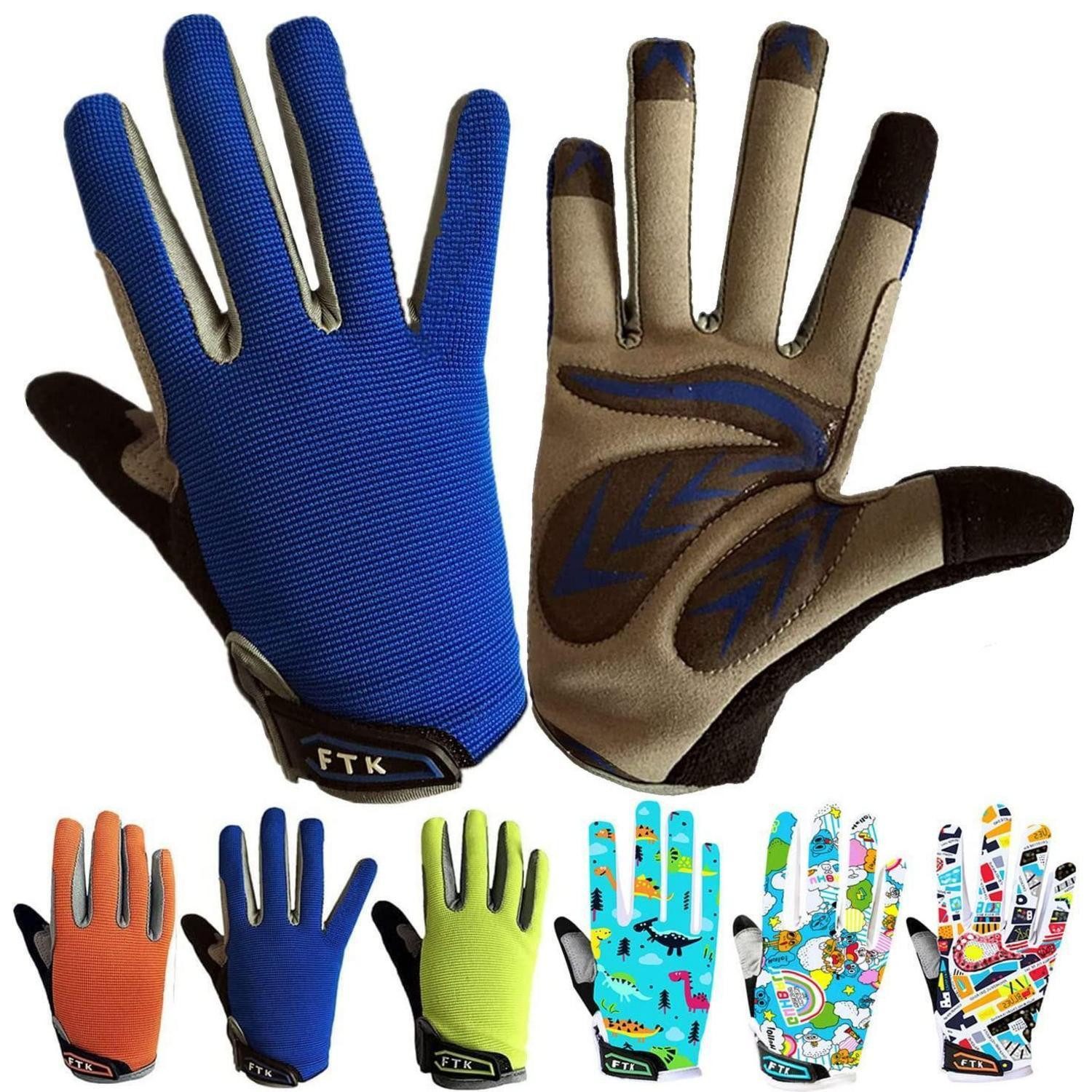 LuxusKollektion Fahrradhandschuhe Fahrradhandschuhe Kinder L Blau (1-St)
