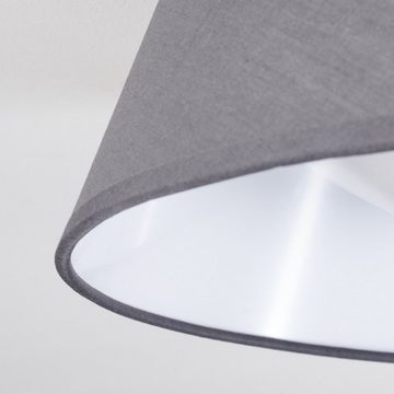 hofstein Deckenleuchte »Tassei« runde Deckenlampe mit Lampenschirm aus Stoff in Grau/Weiß, 3000 Kelvin, Ø45cm, 1xLED 18 Watt, 1700 Lumen