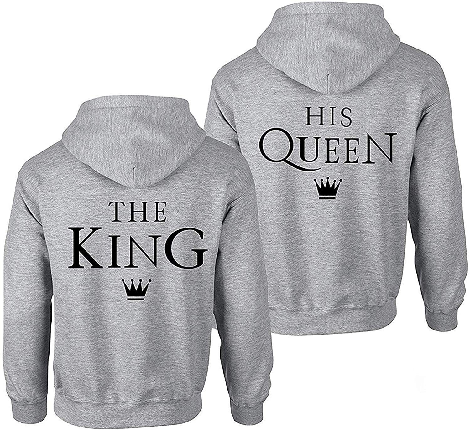 Couples Shop Kapuzenpullover The King & His Queen Hoodie für Paare mit modischem Print