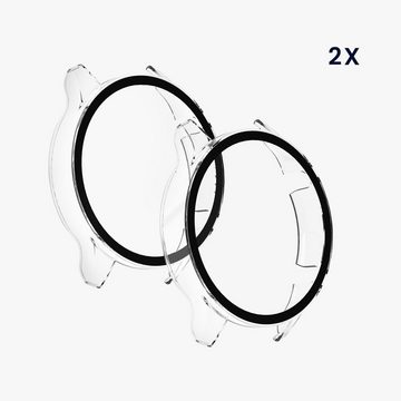 kwmobile Smartwatch-Hülle 2x Hülle für Xiaomi Mi Watch / Mi Watch Color Sport, Fullbody Fitnesstracker Glas Cover Case Schutzhülle Set