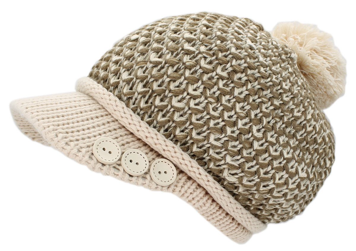dy_mode Schirmmütze Damen Strickmütze Bunt Gestrickte Schirmmütze Winter Mü günstig online kaufen