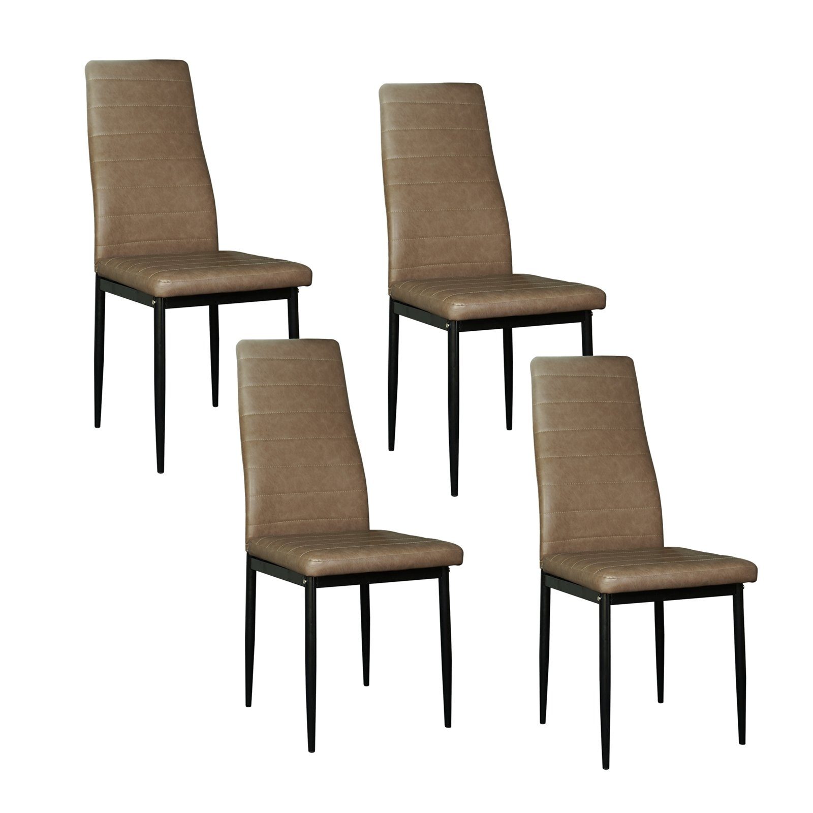 HTI-Living Esszimmerstuhl Stuhl Memphis PU 4er-Set (Set, 4 St), Esszimmerstuhl Kunstleder Antikbraun