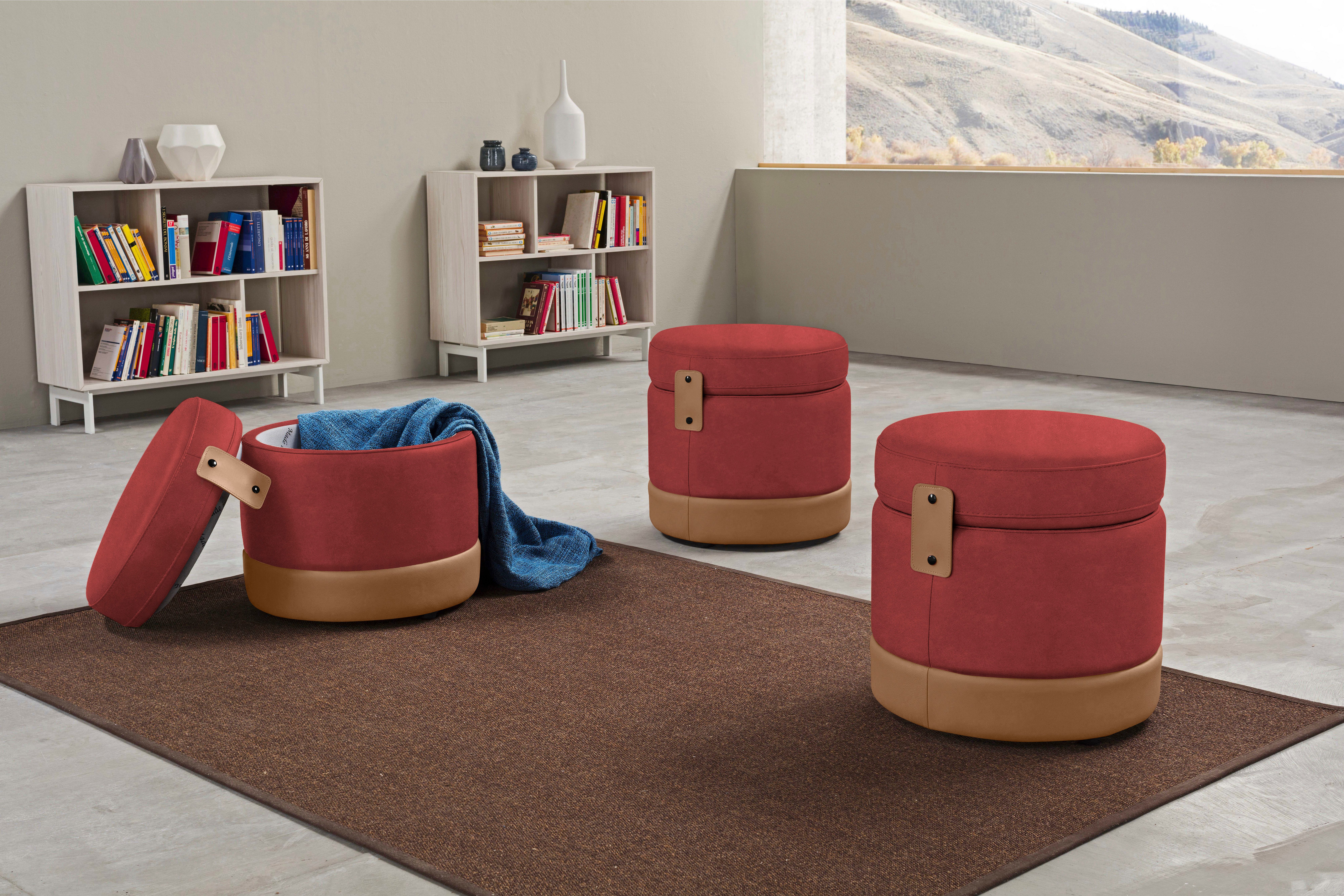 Egoitaliano Hocker Tonder, Designhocker als Blickfang mit tollen Details, B/T 50/50cm, inkl. praktischem Stauraum als funktionale Stauraummöglichkeit