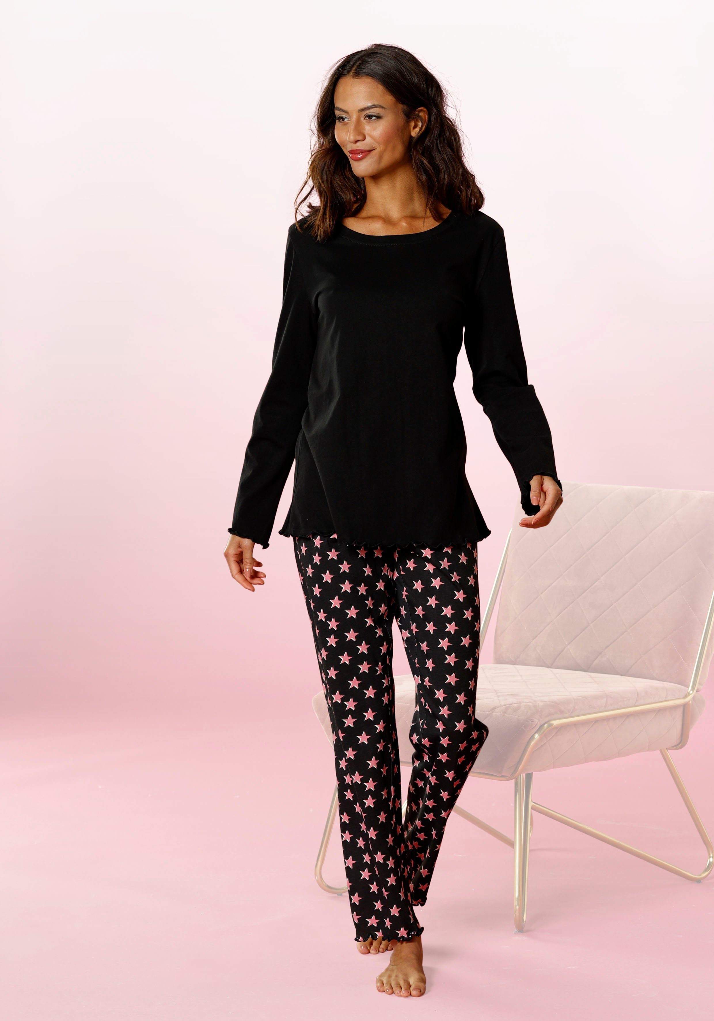 Vivance Dreams Pyjama (2 tlg) mit Sternchen-Druck günstig online kaufen