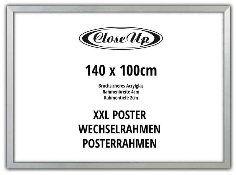 Close Up Bilderrahmen XXL Posterrahmen 100 x 140 cm silber