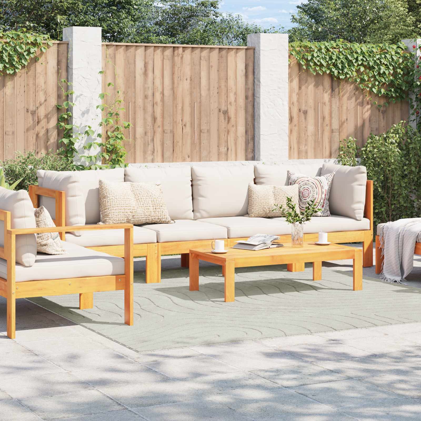 vidaXL Teppich Bereichsteppiche PALMERAS Grün 240 x 240 cm Polyester, Quadratisch