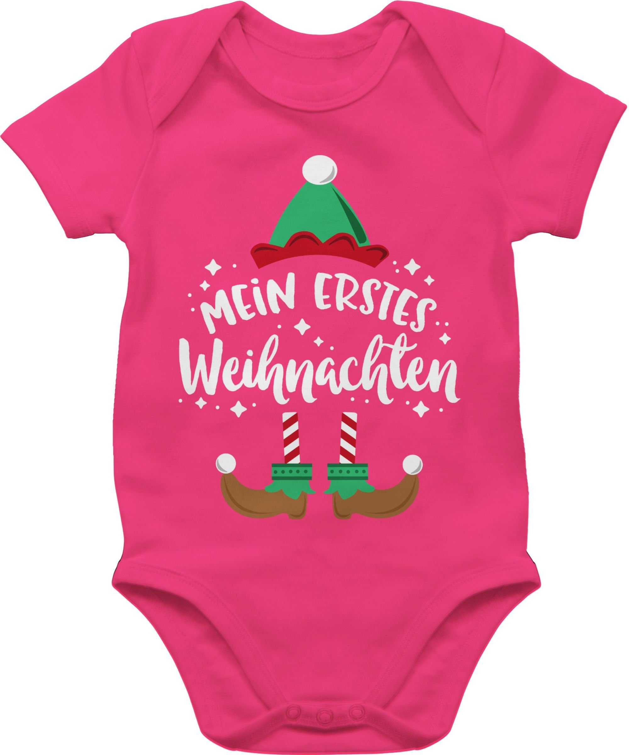 Baby Shirtracer Fuchsia Shirtbody Weihnachten - erstes Weihnachten Mein weiß Kleidung 3