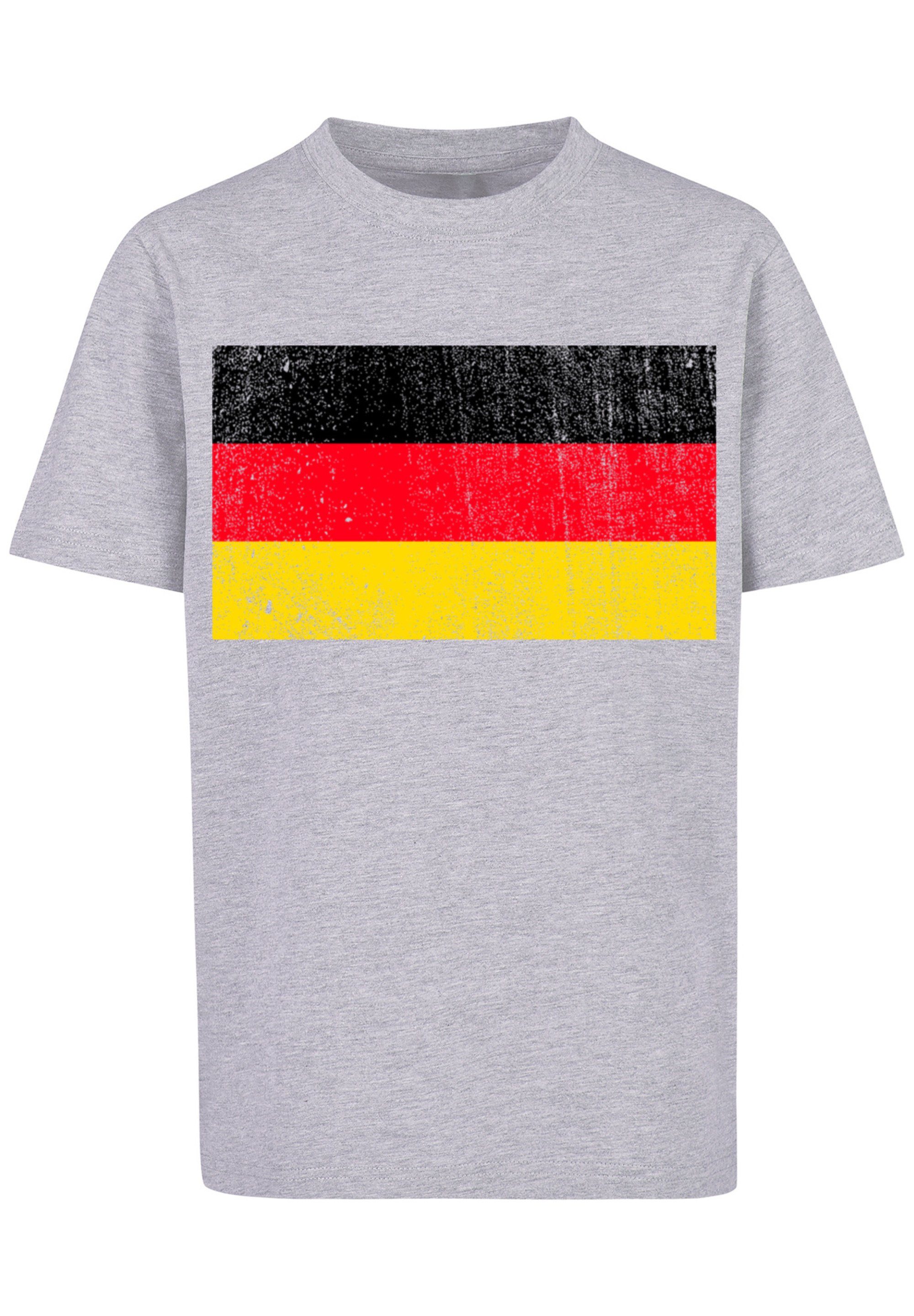 Flagge T-Shirt Print distressed Germany Deutschland heather grey F4NT4STIC
