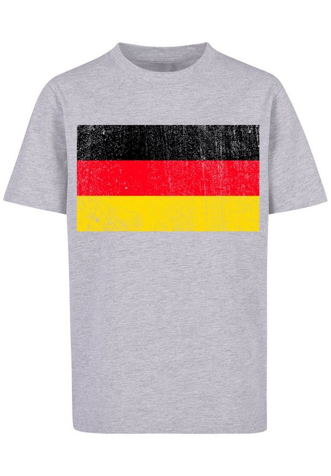F4NT4STIC T-Shirt Germany Deutschland Flagge distressed Print, Das Model  ist 145 cm groß und trägt Größe 145/152