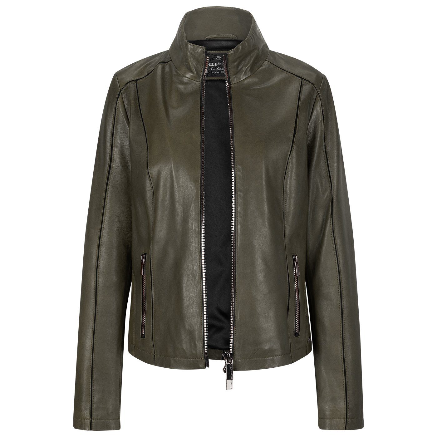 Milestone Lederjacke Gloria mit Jersey-Kombitation aus Lammnappa Leder