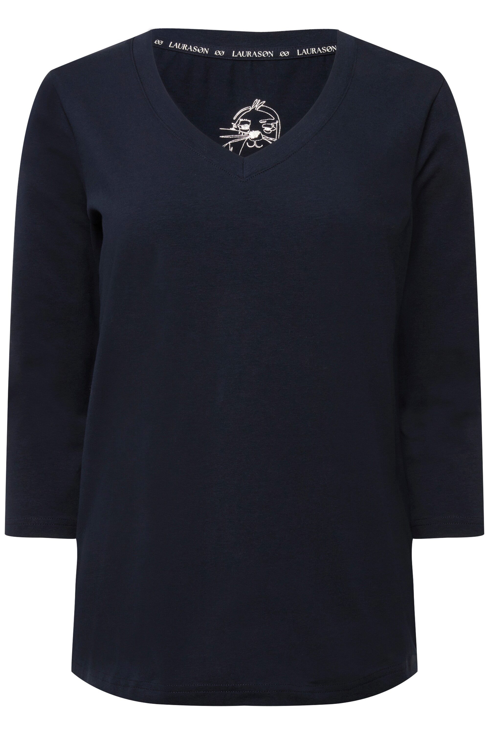 Laurasøn T-Shirt Basic-Shirt V-Ausschnitt 3/4-Arm günstig online kaufen