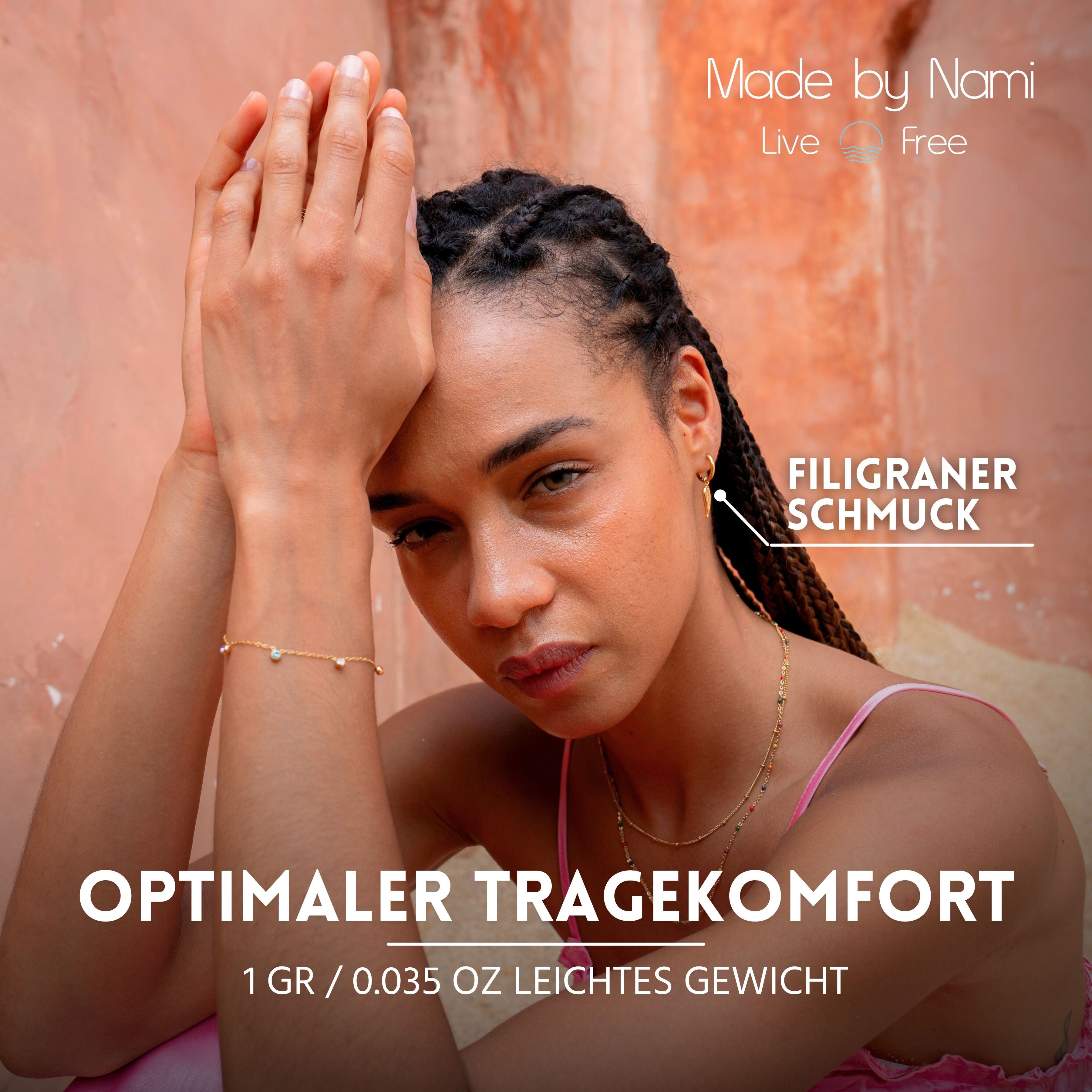 Made by Nami Ohrring-Set Hängende Creolen Ohrringe Engelsflügel Anhänger Edelstahl Wasserfest, aus Edelstahl – hängend – hypoallergen – wahlweise in Silber oder Gold