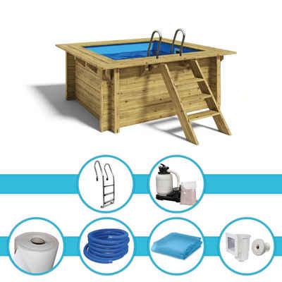 Paradies Pool Pool, Holzpool Lulu 200x200x104cm, Folie blau 0,8mm