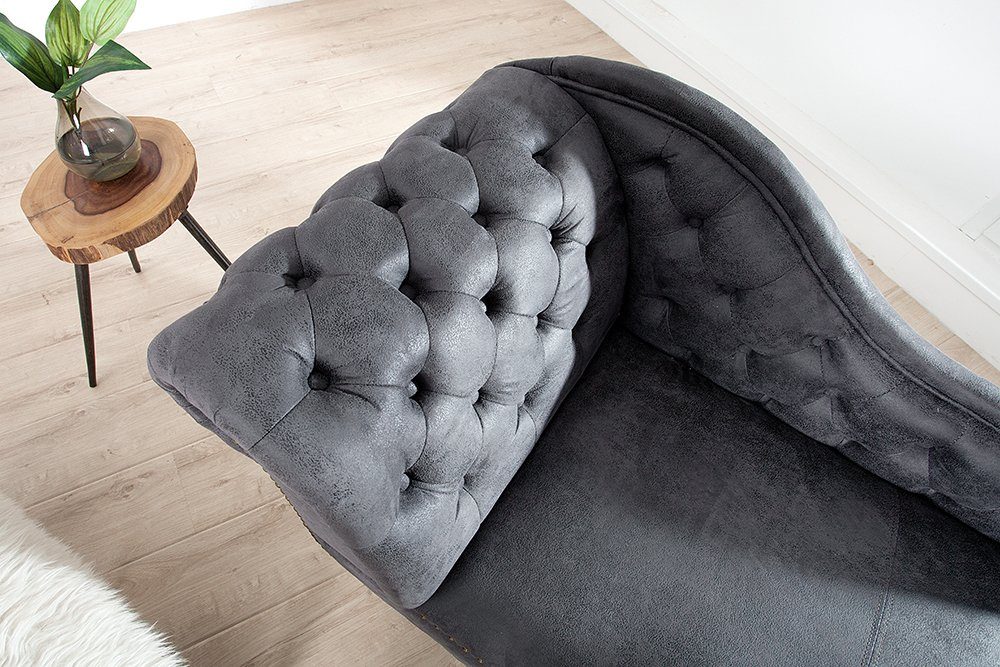 riess-ambiente Recamiere CHESTERFIELD 170cm antik grau, Einzelartikel 1 Teile, im Chesterfield Design