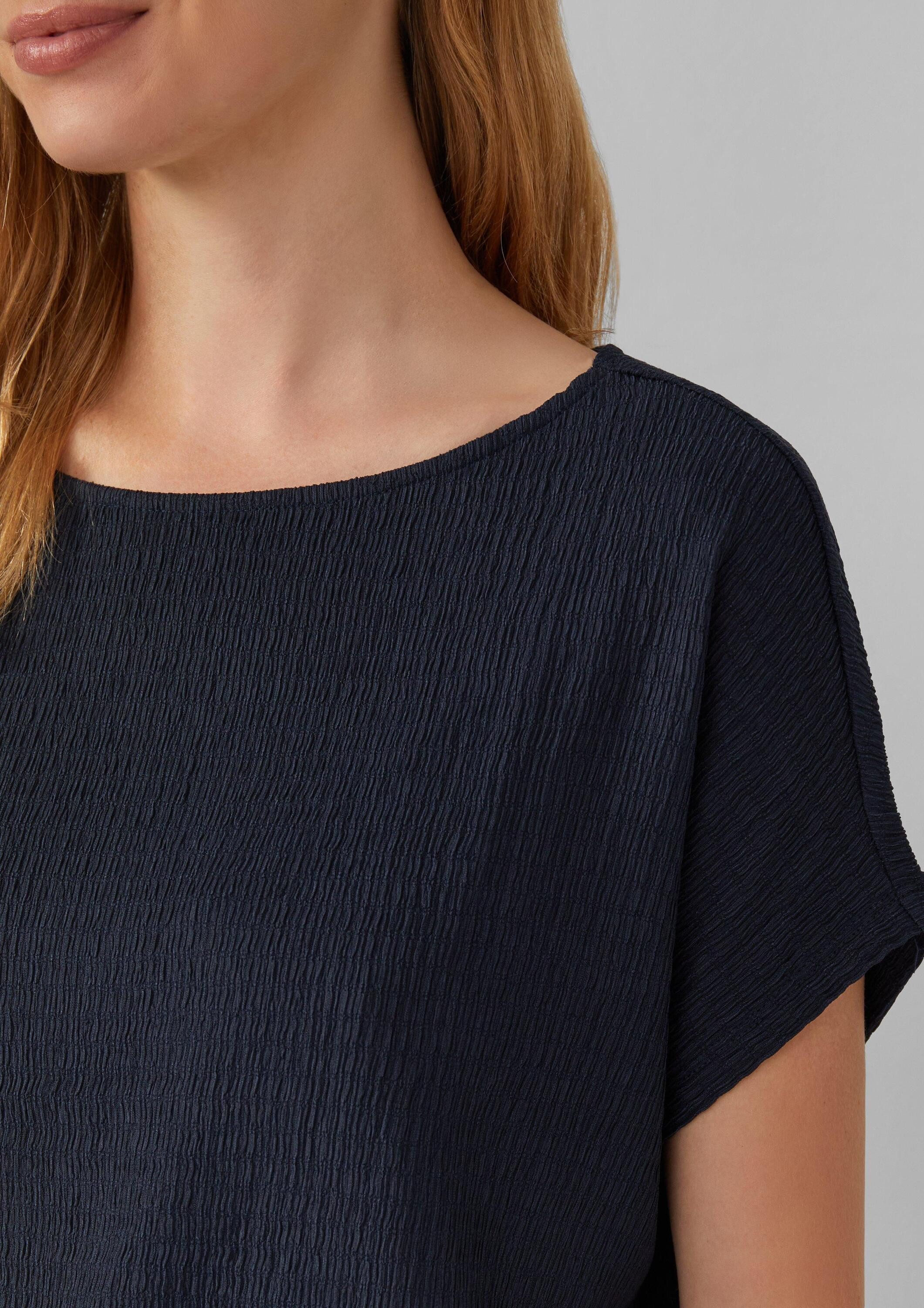 s.Oliver Kurzarmshirt T-Shirt Strukturiertes T-Shirt im Relaxed Fit