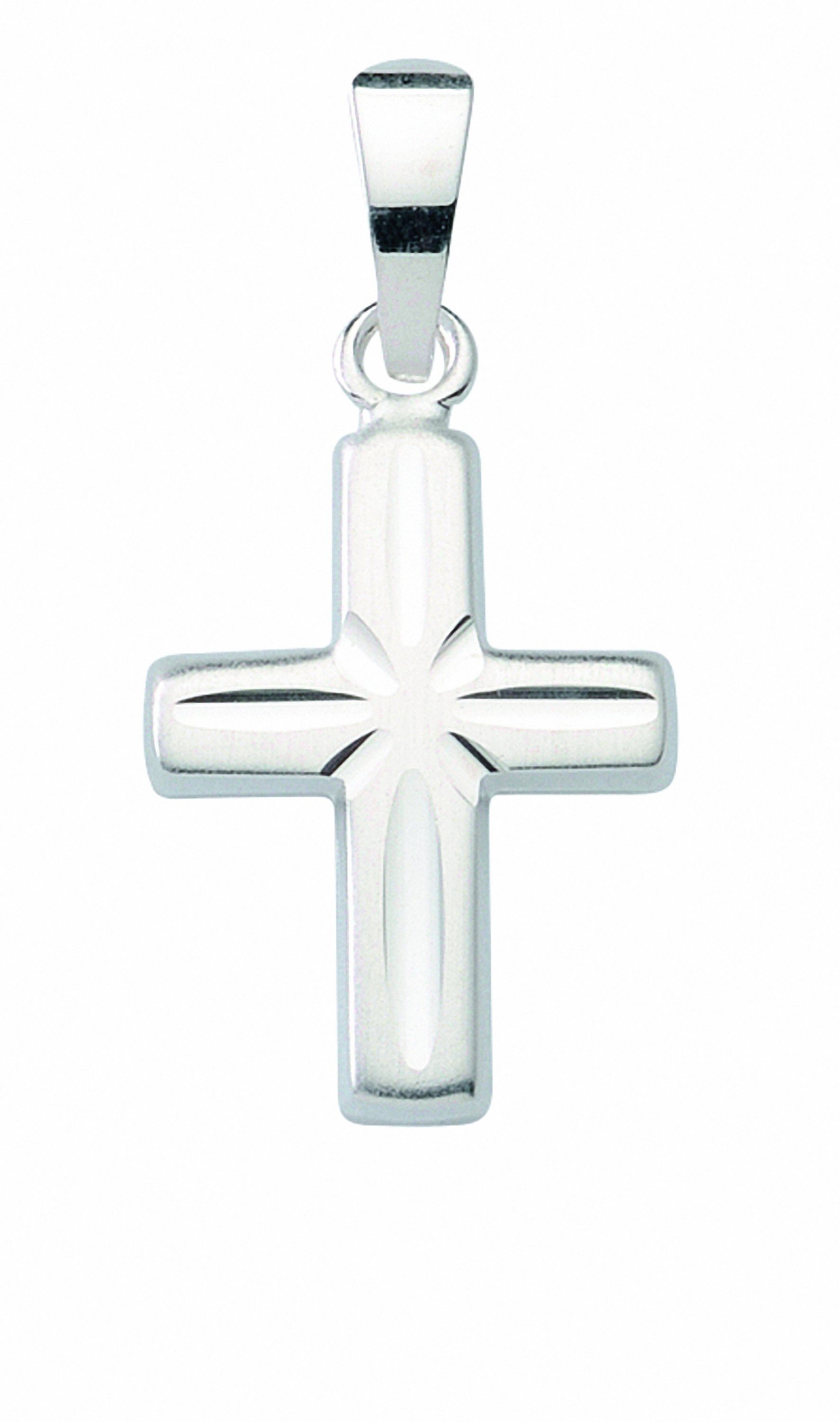 Adelia´s Kettenanhänger 925 Silber Kreuz Anhänger, Silberschmuck für Damen  & Herren, Maße - Breite 10,4 mm - Höhe 14,3 mm