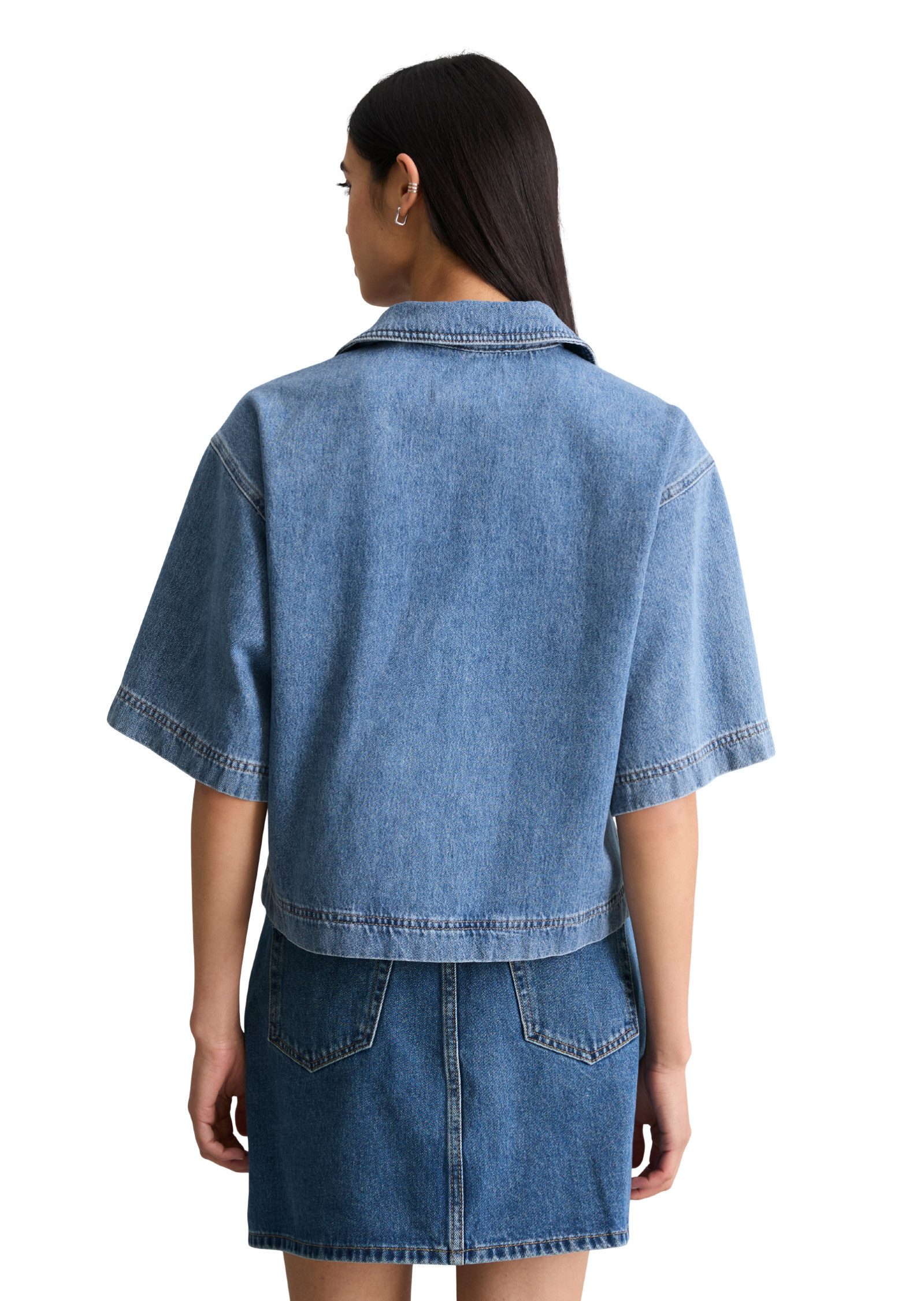 Marc O'Polo DENIM Kurzarmbluse aus reinem Organic Cotton