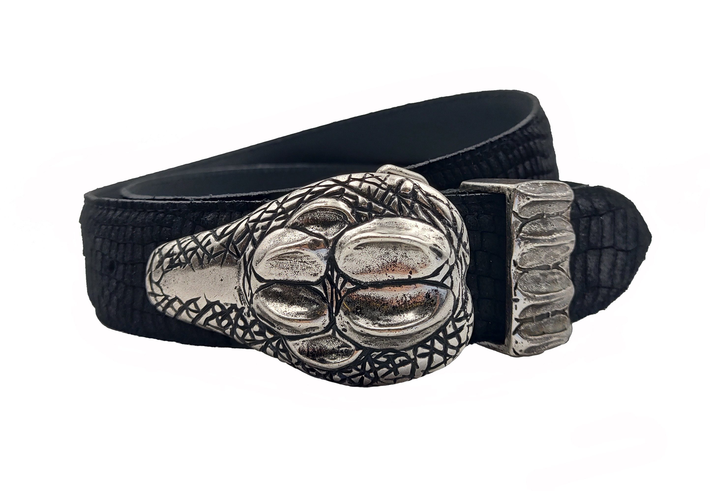 Cassandra Accessoires Ledergürtel "Kroko" mit exotischer Reptilprägung, ECHT LEDER