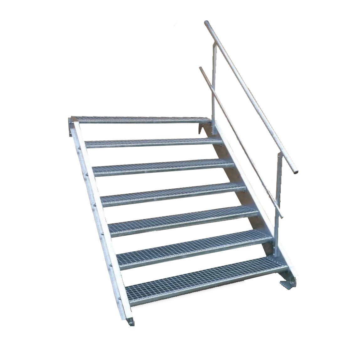 SRM Design Außentreppe 7 Stufen Treppe Geländer B. 80cm H. 100-140cm