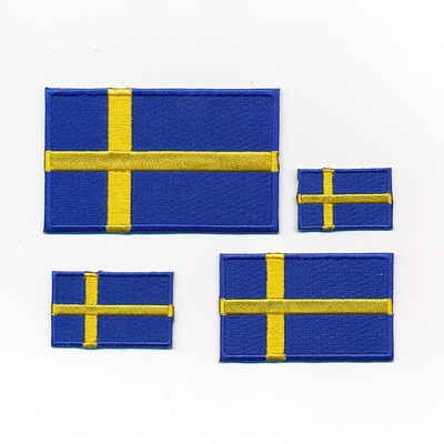 hegibaer Aufnäher 4 Schweden Flaggen Flags Stockholm Patches Aufnäher Aufbügler 1251, (Set, 4-tlg), Gute Qualität