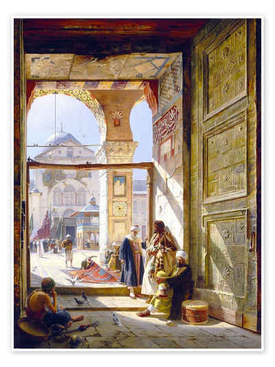 Posterlounge Poster Gustave Bauernfeind, Das Tor der großen Umayyaden-Moschee in Damaskus, Malerei