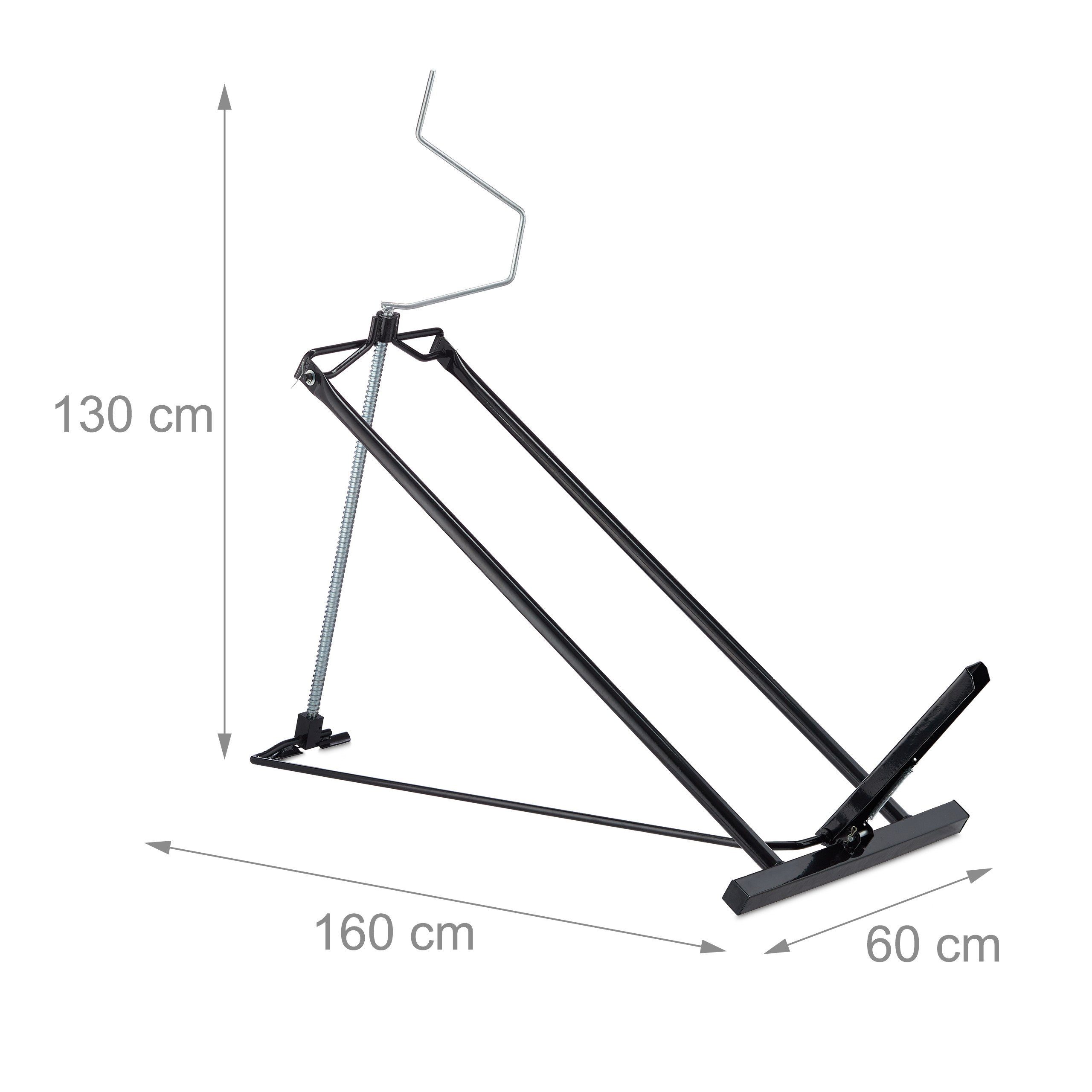relaxdays Rasentraktor Hebevorrichtung schwarz