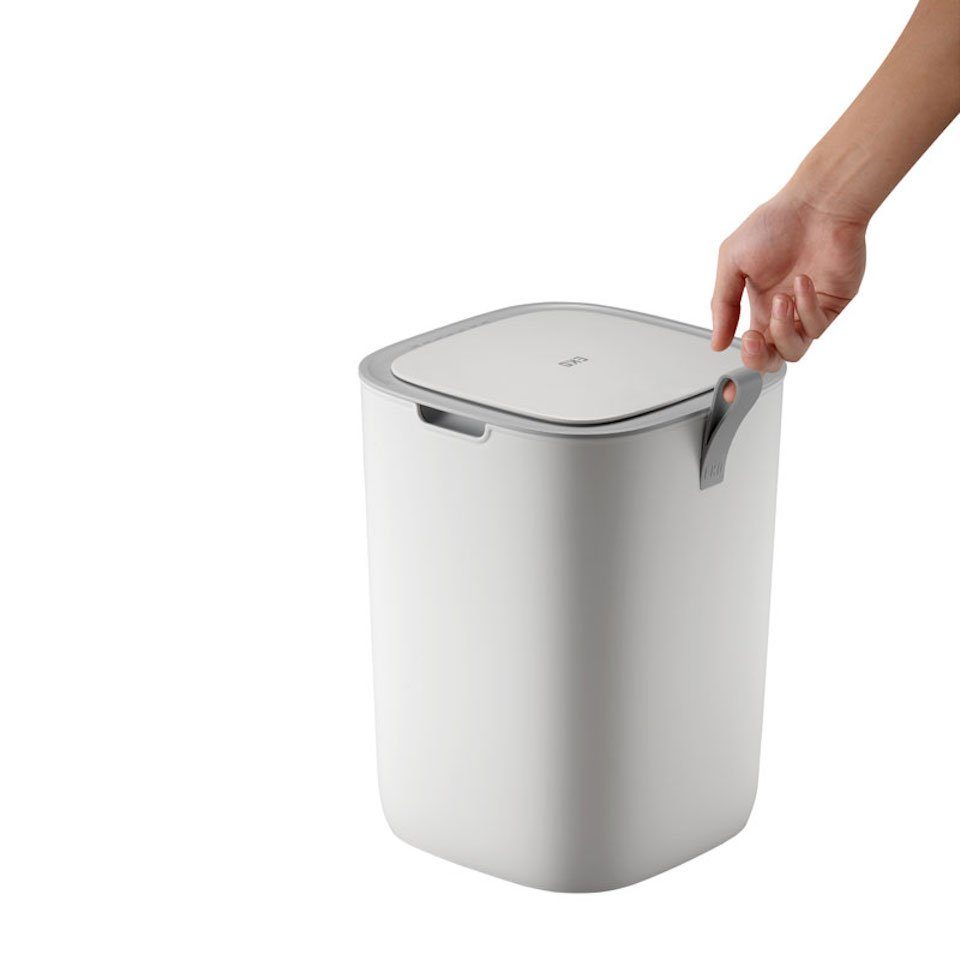 Weiß Abfalleimer mit 30L, quadratischer PROREGAL® Sensor, Smart Mülleimer Moderner