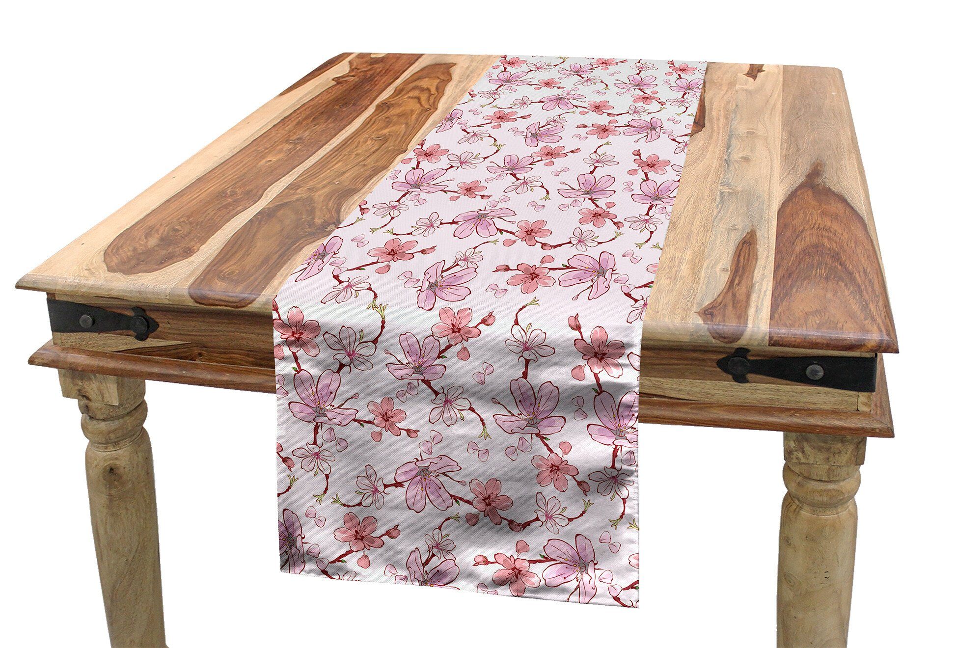 Dekorativer Traditionelles Tischläufer, Tischläufer Rechteckiger Blossom Abakuhaus Romantisches Sakura Küche Esszimmer