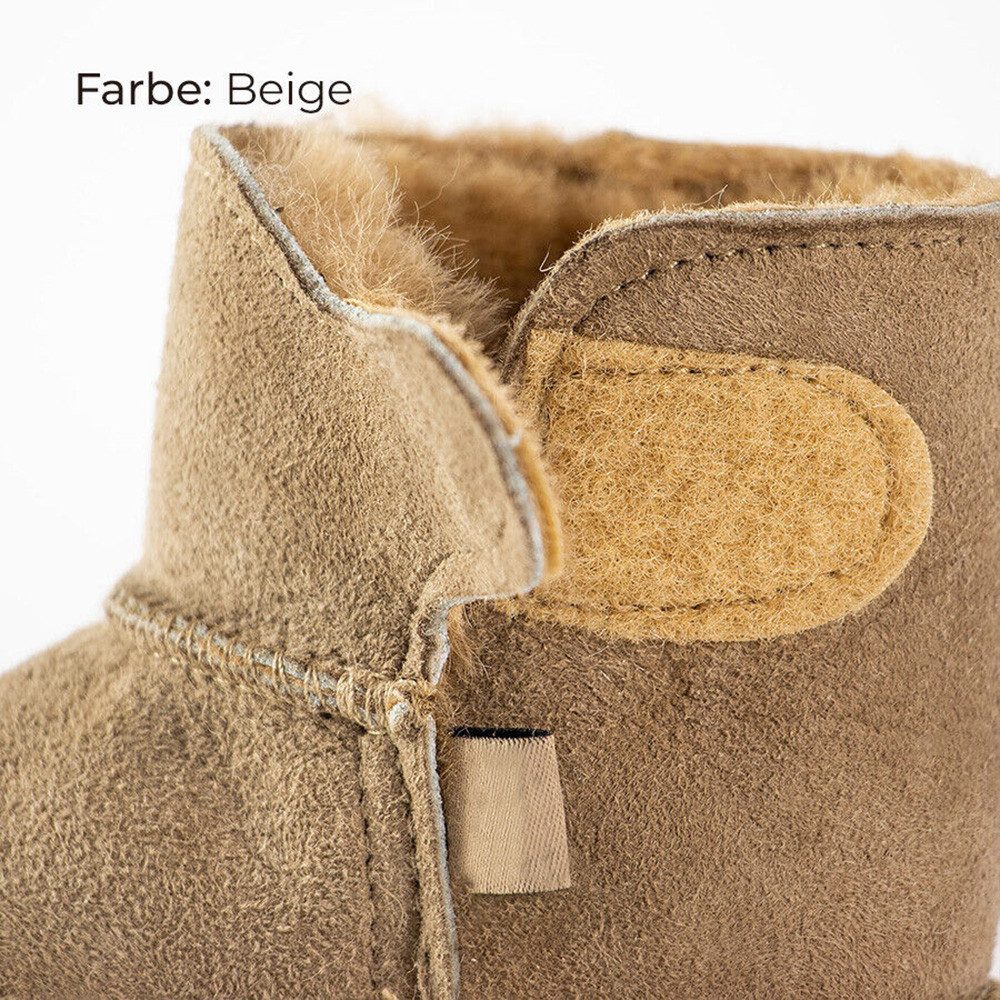 Provellus Kinder Hausschuhe Merinoschaffell Leder Baby S-L Warm Weich Hausschuh