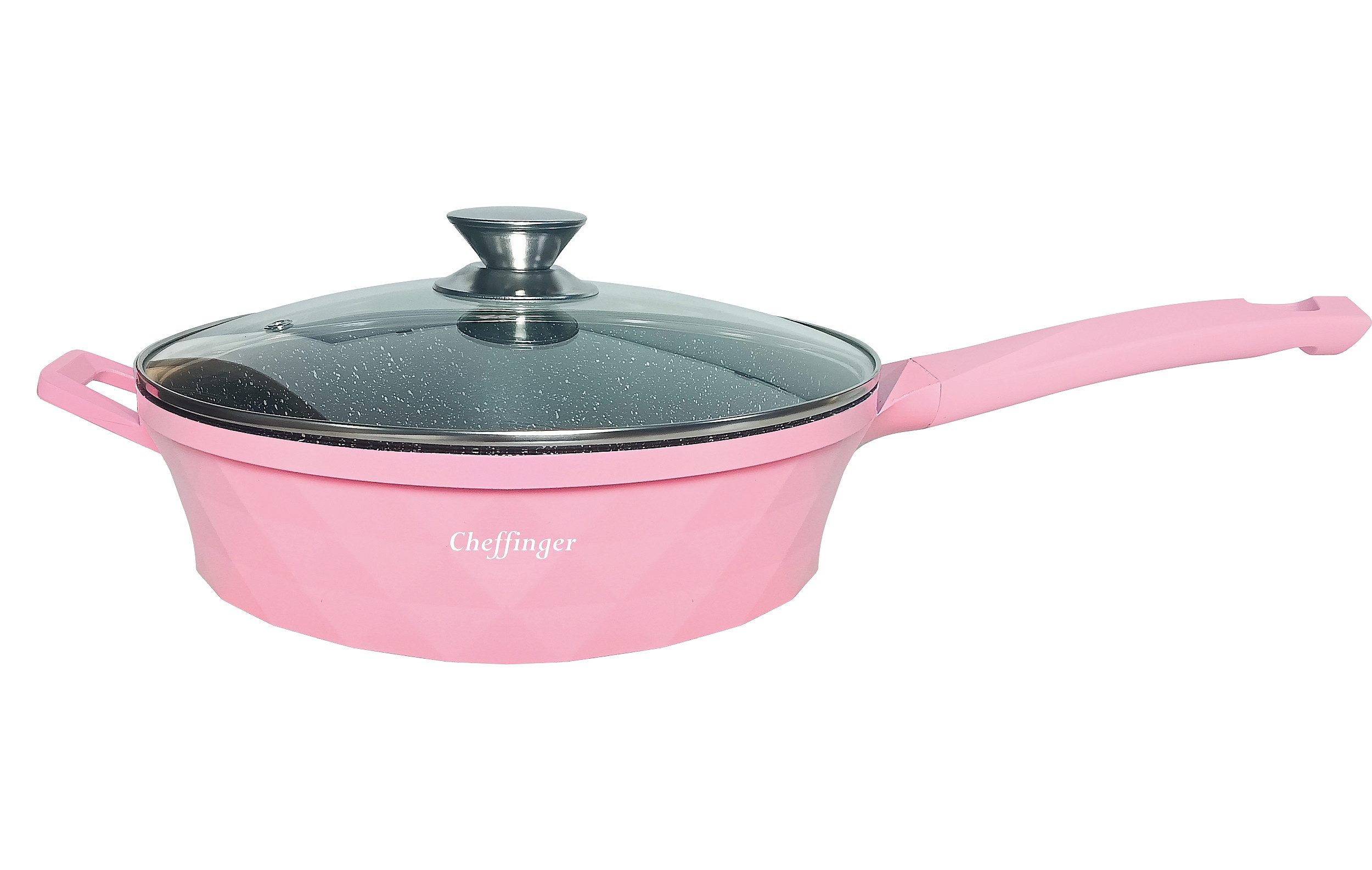 Cheffinger Сковороды-Set Pfanne Bratpfanne + Glasdeckel beschichtet Ø28 Induktion Cheffinger, Material: Aluminiumguss, Glas (Set bestehend aus 1 Bratpfanne und 1 Glasdeckel)