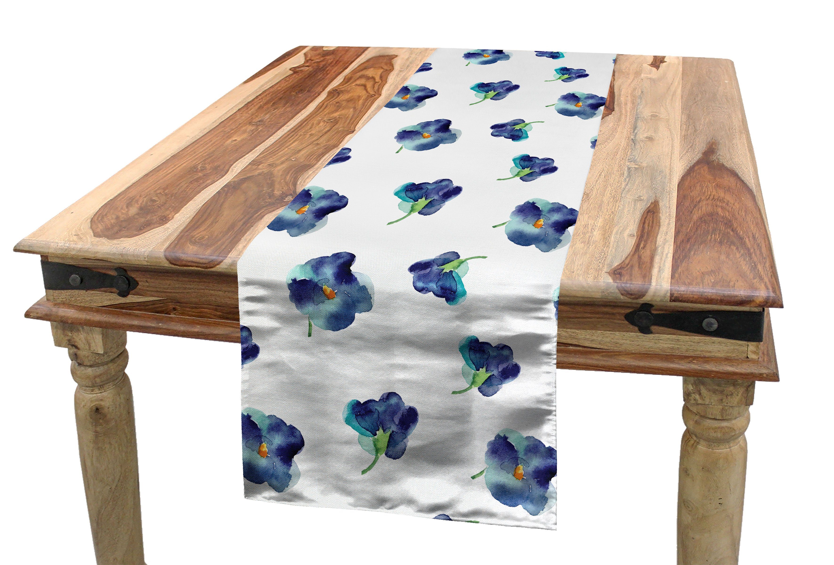 Abakuhaus Tischläufer Esszimmer Küche Rechteckiger Dekorativer Tischläufer, Blumen Aquarell violette Blüten