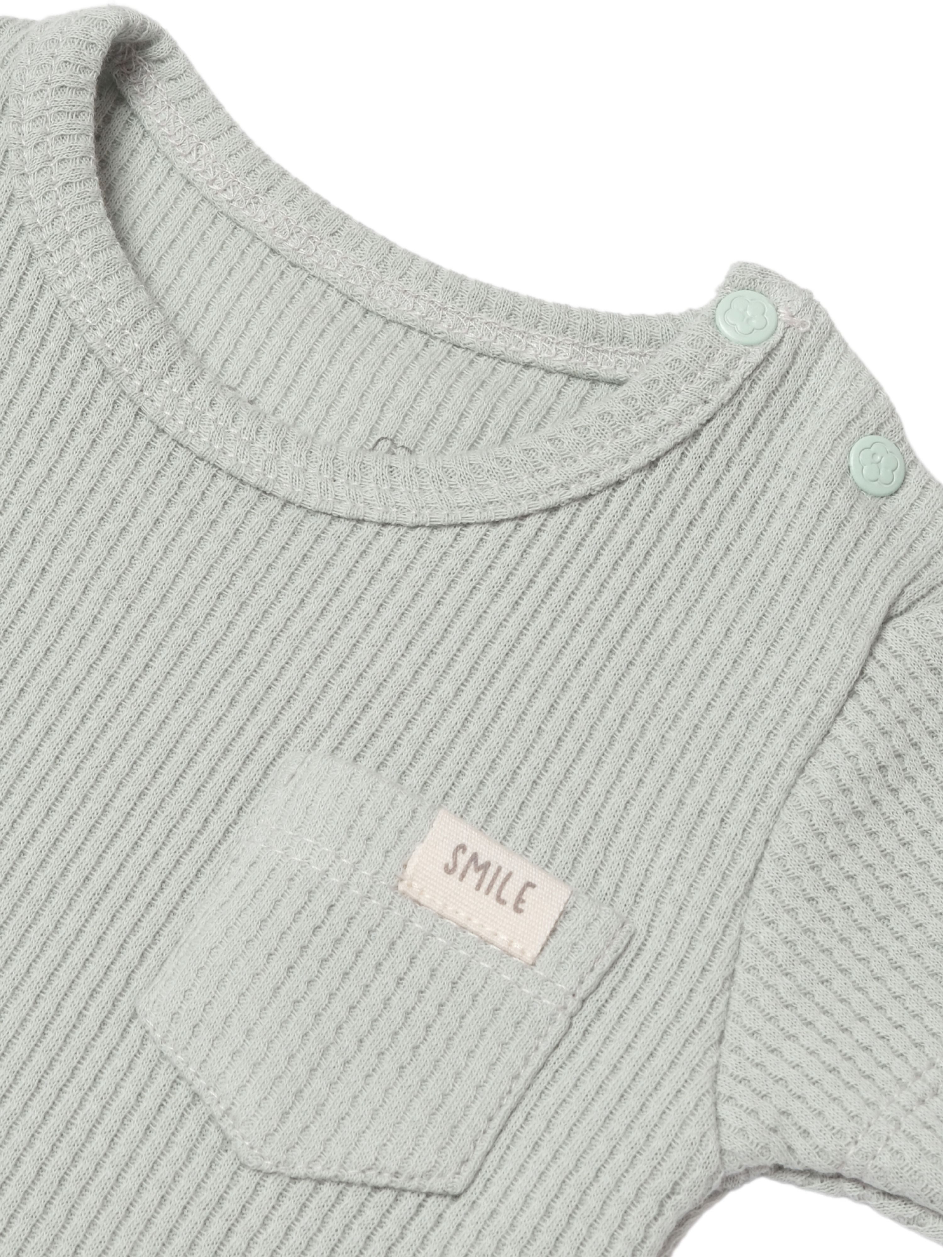biorganic Kurzarmbody Waffle Smile für Jungen und Mädchen, Unisex, Baby Body (1-tlg) Waffelmuster, Bio-Baumwolle, Größe 56 - 86