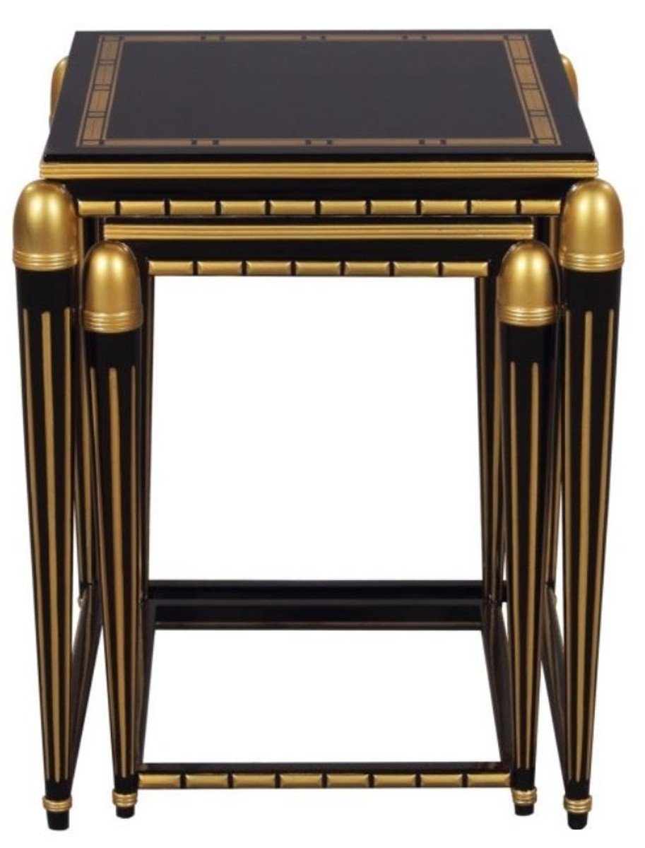 Luxus x Padrino Luxus H. Gold Möbel Beistelltisch 45 / cm Casa 54 Set - 45 x Beistelltisch Schwarz