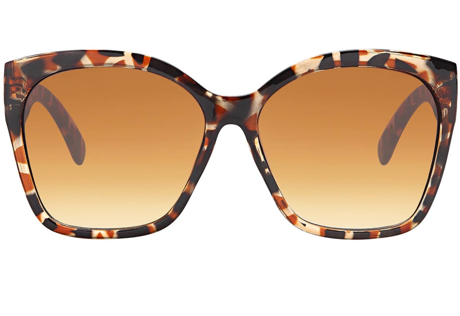 Leopard Damen mit (1-St) Sonnenbrille Polarisiert Retrosonnenbrille Braun Linsen polarisierten BEZLIT Eyewear