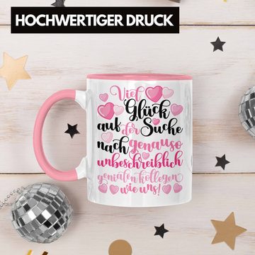 Trendation Tasse Trendation - Jobwechsel Tasse Geschenk Kollegin Abschiedsgeschenk Neuer Job Viel Glück Bei Der Suche Spruch