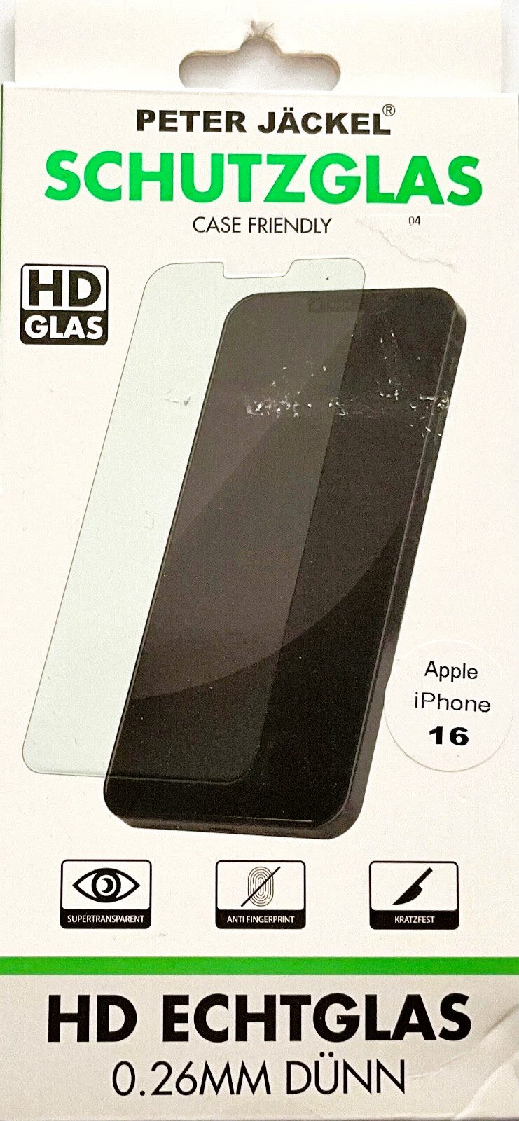 Handyhülle PETER JÄCKEL HD Glass Protector für Apple iPhone 16 Schutzglas