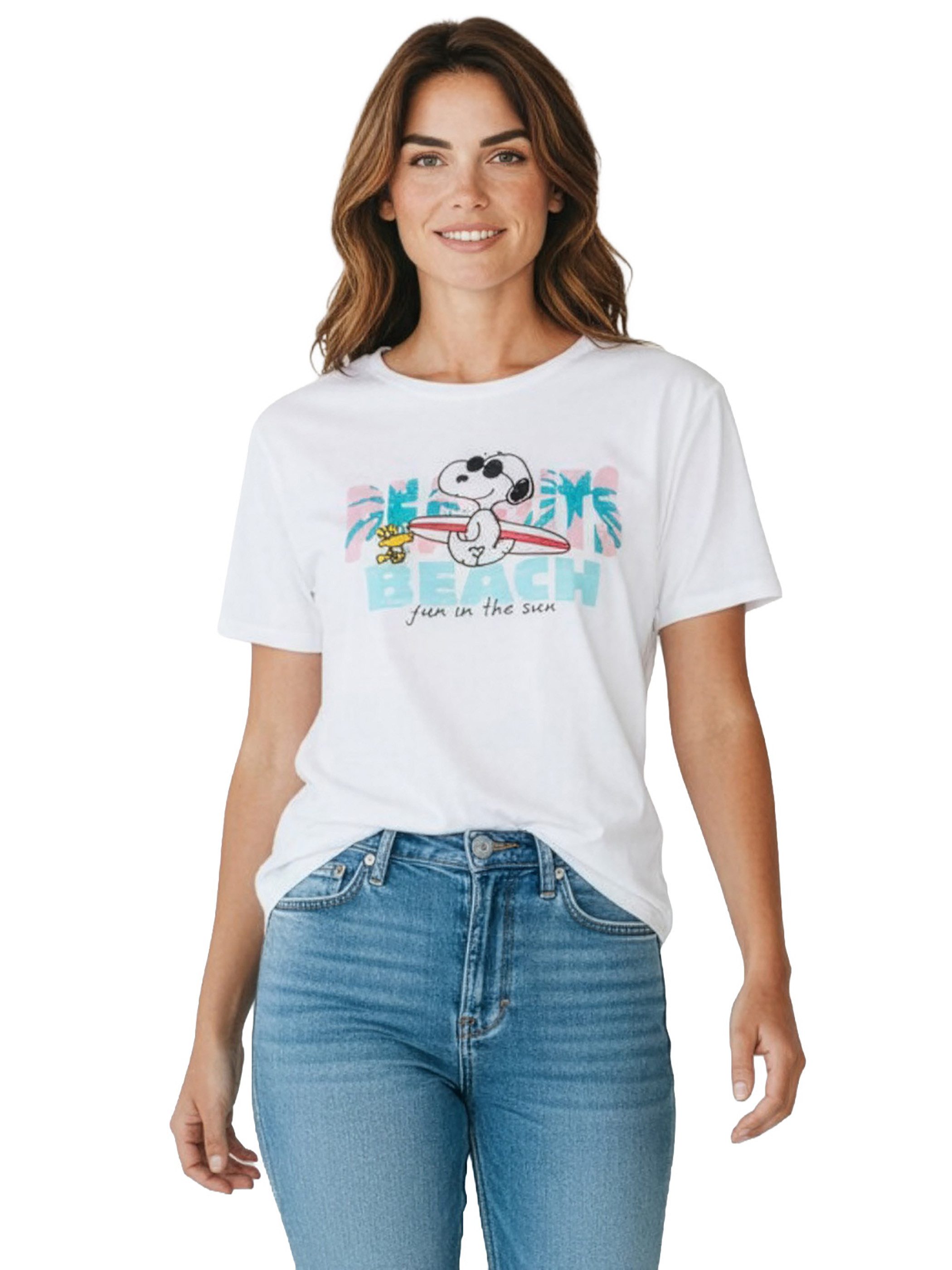 United Labels® T-Shirt Peanuts Snoopy T-Shirt Beach Fun in the Sun Oberteil Shirt Top Originallizenz – Bild 3 von 4
