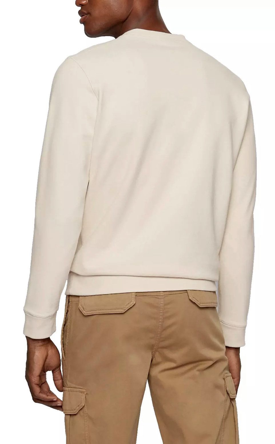 BOSS Sweatshirt Weefast Sweater Ein flockiertes BOSS-Logo, leichten French-Terry-Stoff