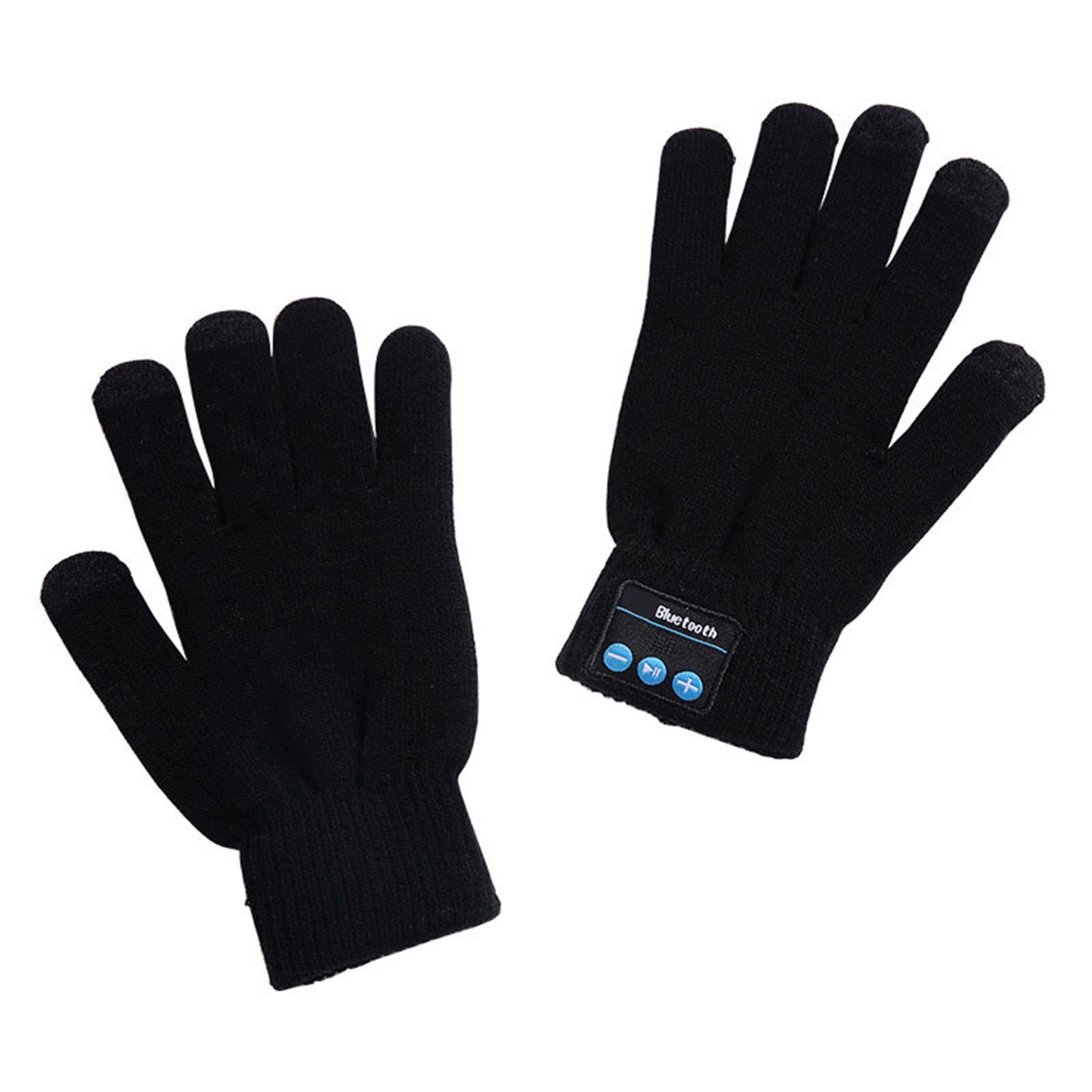 Blusmart Strickhandschuhe Warm Touch Screen Handschuhe Telefon Lautsprecher Bluetooth Schwarz Drahtlose