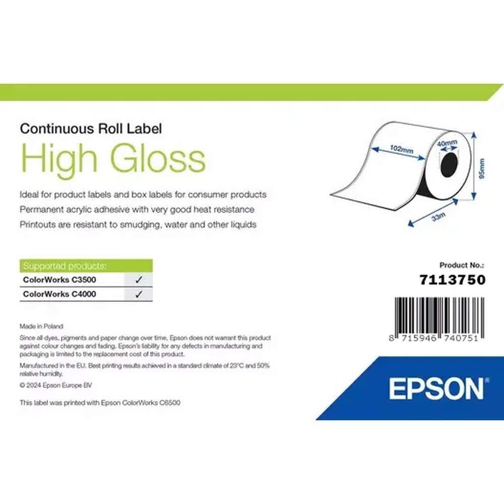 Epson Epson High Gloss Label Selbstklebendes Druckeretikett Etikettendrucker