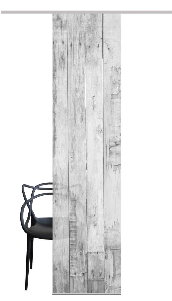 Vision S Schiebegardine Vision S Schiebevorhang Bambusoptik Digitaldruck Lizza 260x60 cm Grau (1 St), Kunstfaser, 1x Schiebewand inkl. Paneelwagen und Klemmleiste Grau